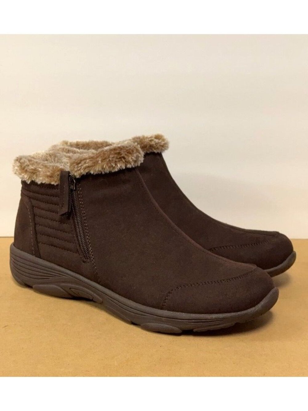 Easy Spirit Elinot Faux Fur Water Resistant Side Zip Ankle Boots 10M